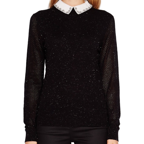 Ted Baker Woven Collar Sparkle Jumper 